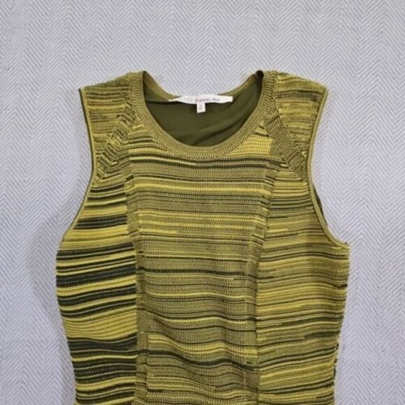 Rachel Roy Dress Size Med Olive & Forest Variegated Stretch Fit & Flare Bodycon - Picture 8 of 16